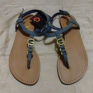 guess denim sandals